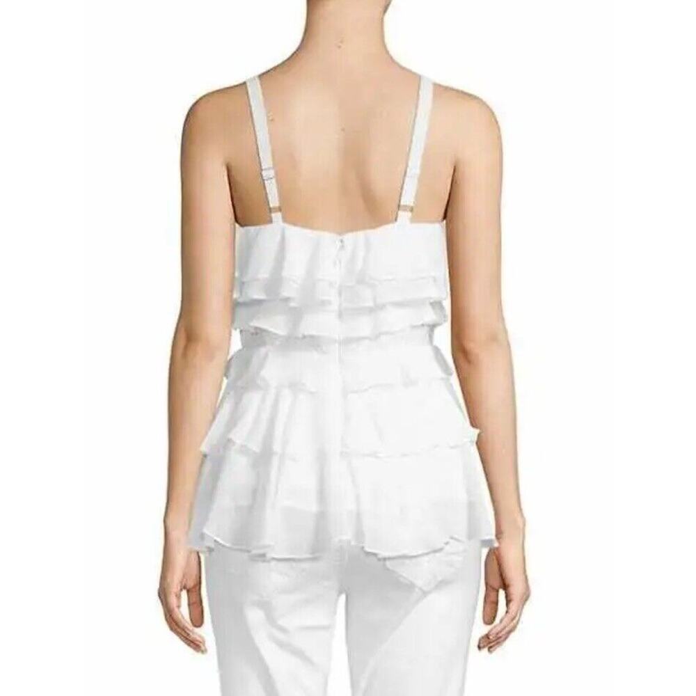Lilly Pulitzer Olive Top Womens Size 12 Resort White Chiffon Ruffles NWT $168 - Picture 2 of 13